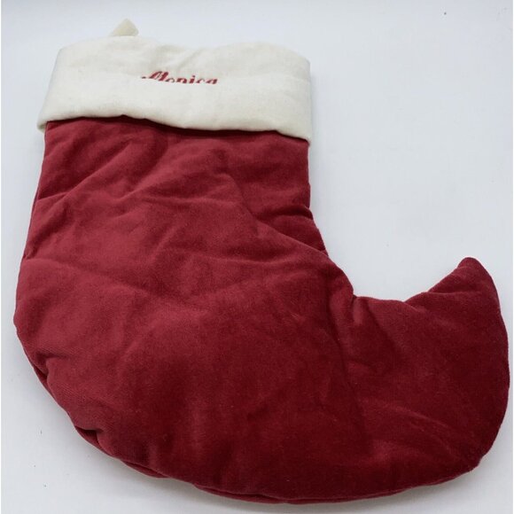 Pottery Barn Monica Mini Velvet Holiday Jester Elf Stocking Monogrammed Xmas - Picture 10 of 10